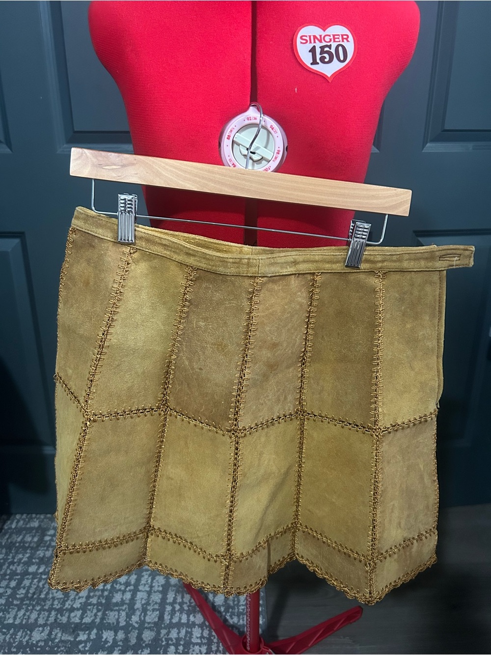 Free People Patchwork Suede Mini Skirt - Brown